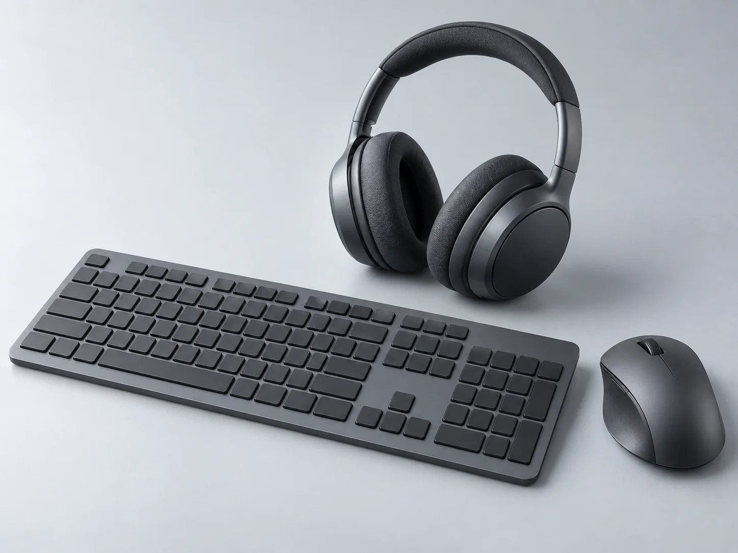 Workspace peripherals shown in an editorial photograph.